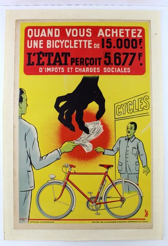 Affiche vélo ancien insolite - ancien,